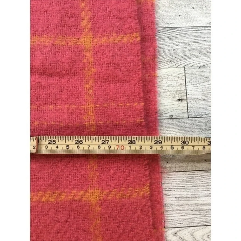 Banana Republic Pink Strawberry Claudett Plaid Oversized Scarf One Size Wrap